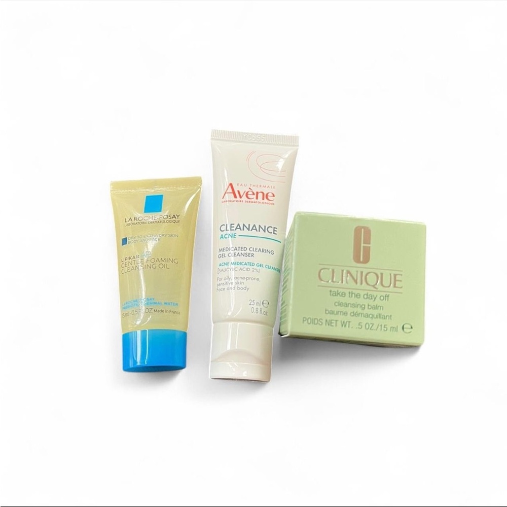 Assorted skincare facial cleansing 3x travel size set roche posay avene Clinique